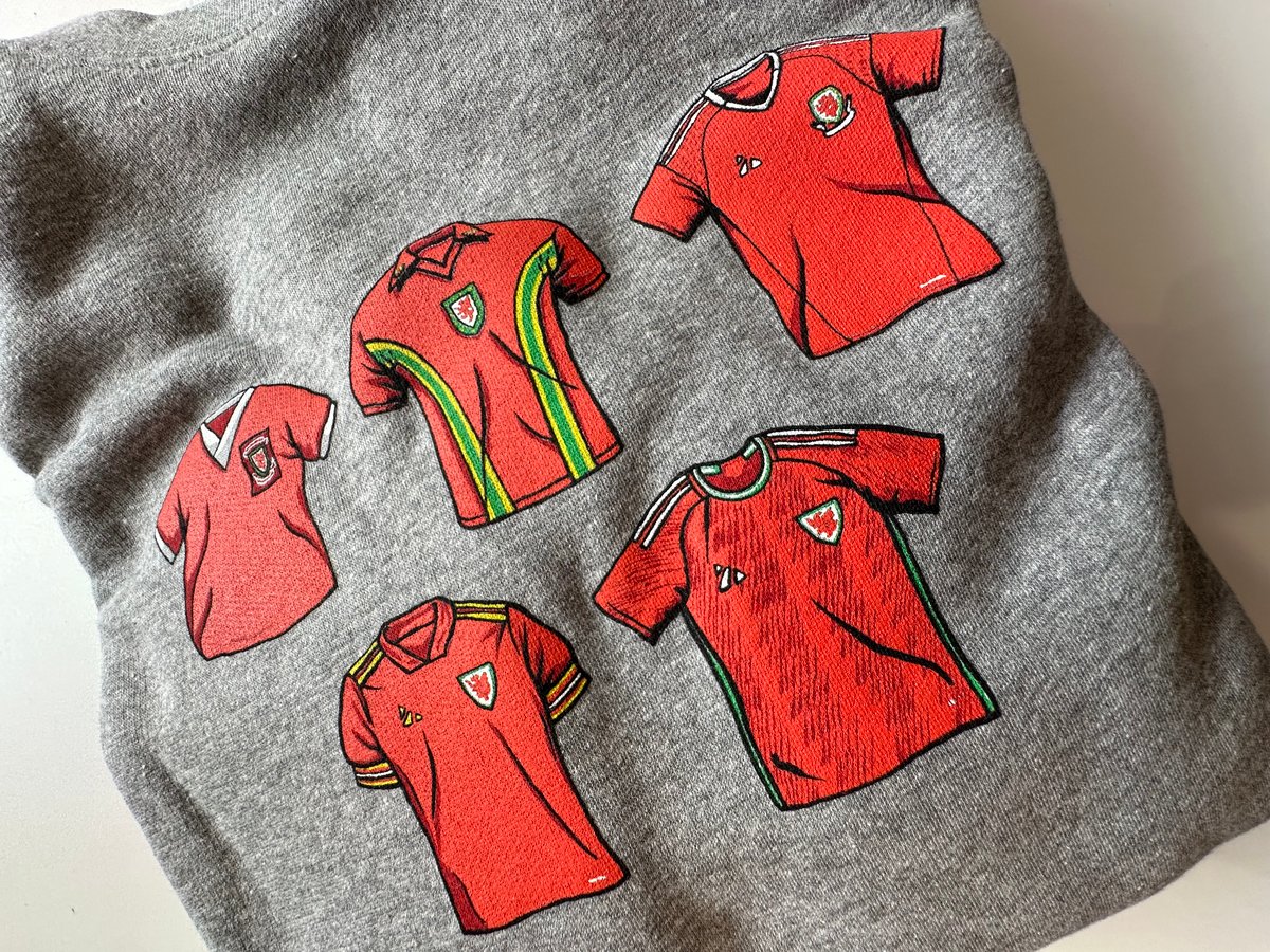 Image of “Five Welsh Shirts”  Unisex Sweatshirt in Grey 