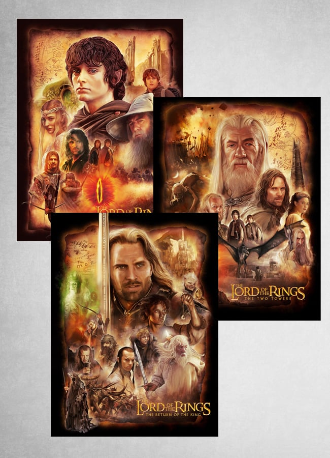 Image of The Lord of the Rings Trilogy art print set