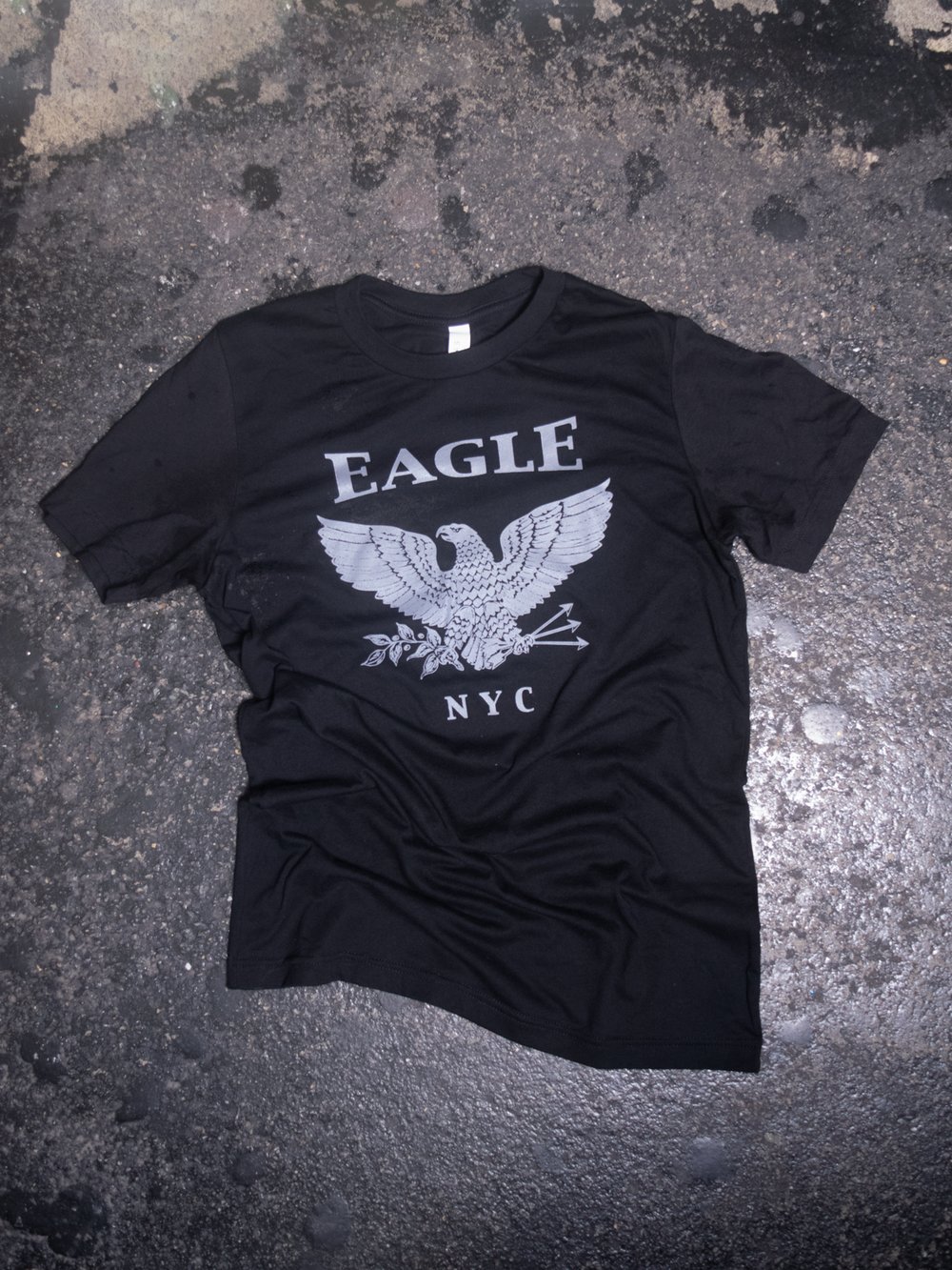 The Eagle NYC Black Tee w/ Gray Logo