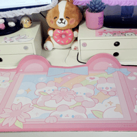 Image 1 of Bunny Rainbow Deskmat