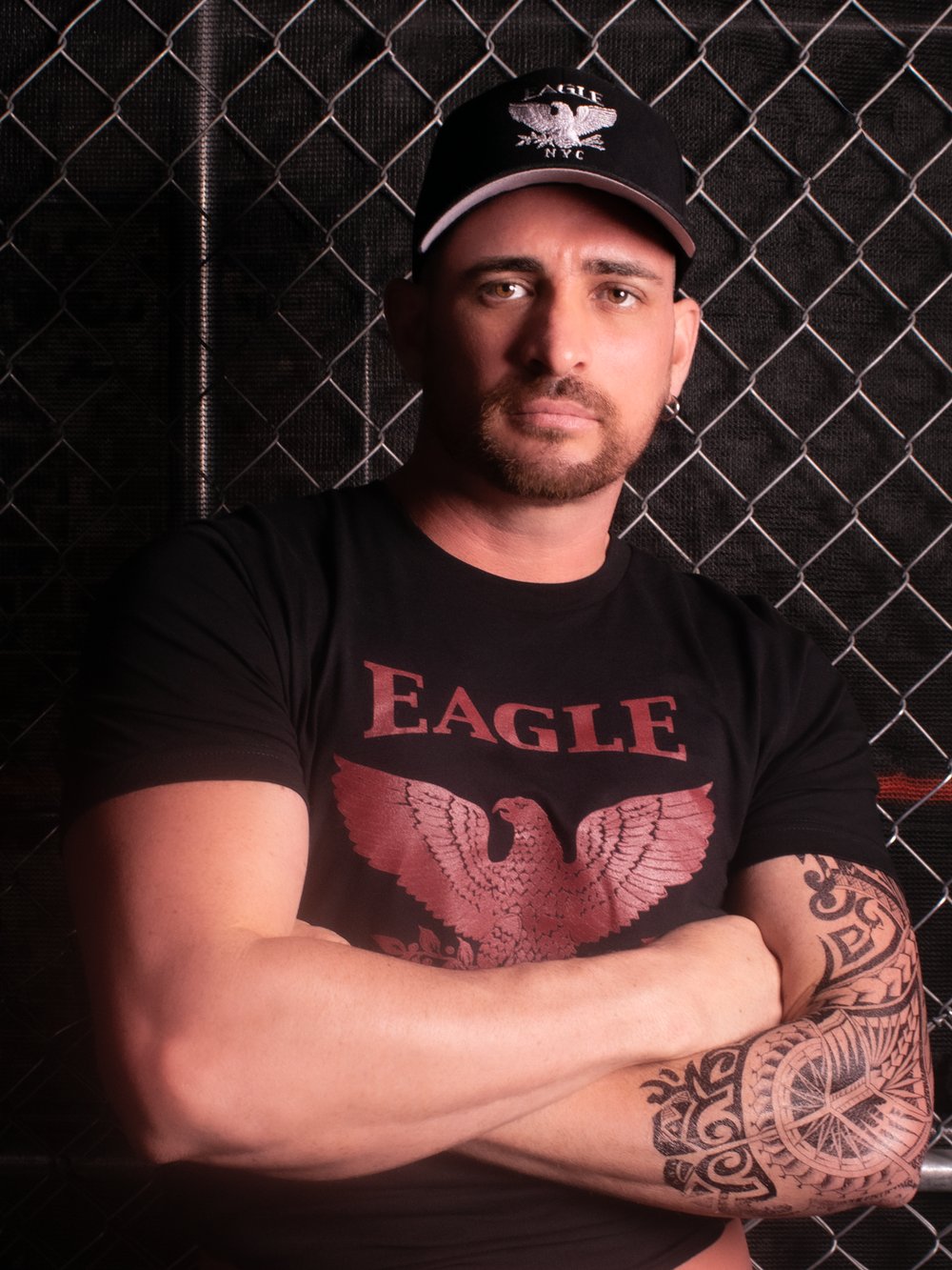 The Eagle NYC Black Tee w/ Red Logo