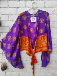 Image 2 of Stevie sari top - purple and orange 