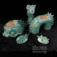 Image 4 of Big Sea Serpent Deep Sea Green Open Edition Three Piece Drinking Vessel Set