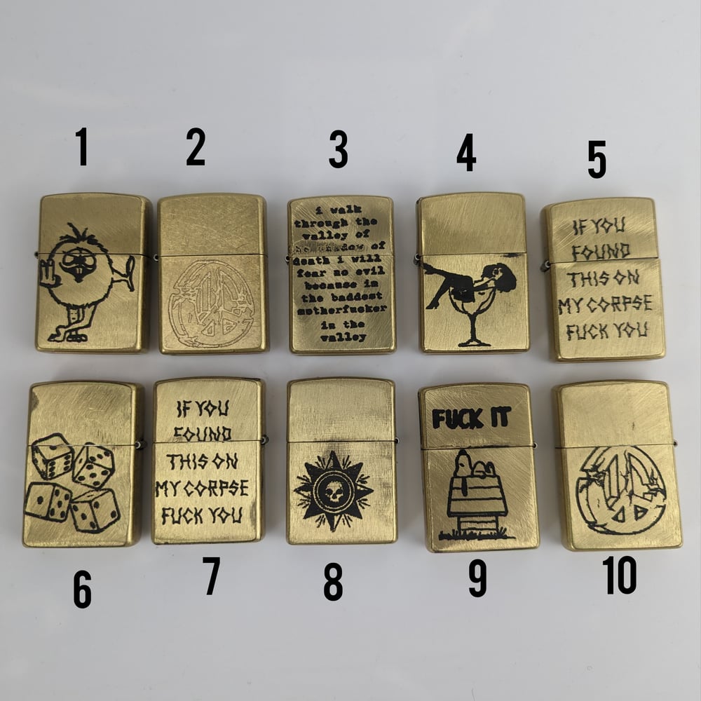 Engraved Zippo lighters