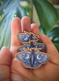 Image 1 of Wooden Moth pin - limited edition 