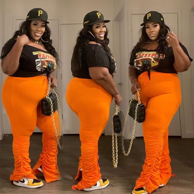 Image of 3PACK REG & PLUS SIZE STACK PANTS-ORANGE