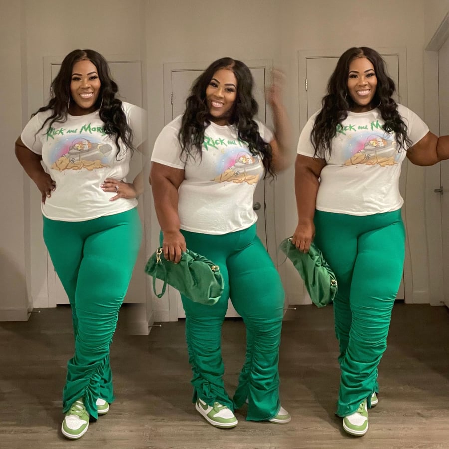 Image of 3PACK REG & PLUS SIZE STACK PANTS-GREEN