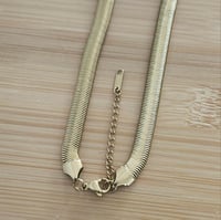 Image 3 of Gold Bold Herringbone Necklace