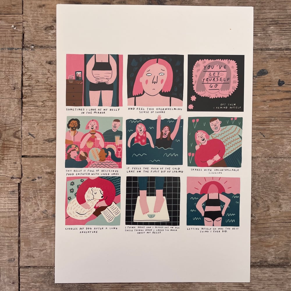 Image of *SUPER SECONDS* Belly A3 Print