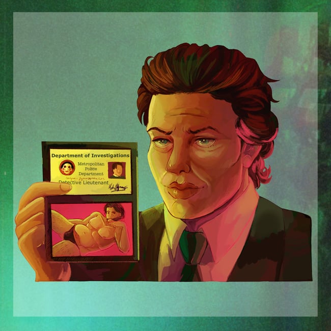  Mark Hoffman 3.5inch Glitter Epoxy Acrylic Charm plus 4 inch Glitter Sticker