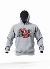 Image 5 of YB Heather Grey Stacked Print Logo Pullover Hoodie 