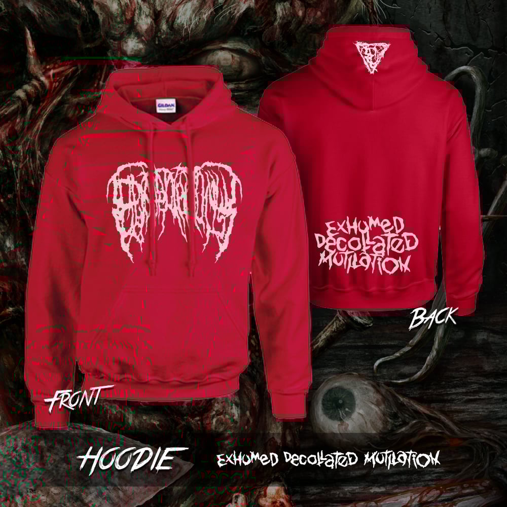 Image of Exhumed Decollated Mutilation pullover hoodie Red