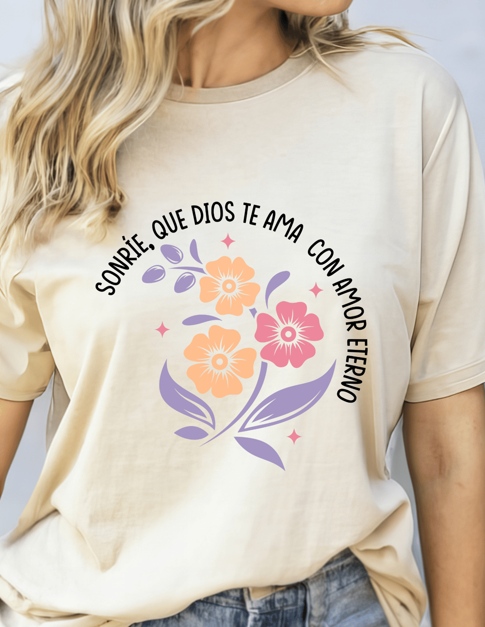 Image of Sonrie - Cream T-shirt