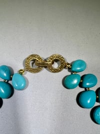 Image 2 of Turquoise and gold teardrop necklace