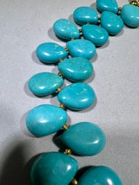 Image 3 of Turquoise and gold teardrop necklace