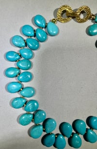 Image 4 of Turquoise and gold teardrop necklace