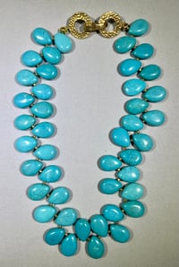 Image 5 of Turquoise and gold teardrop necklace