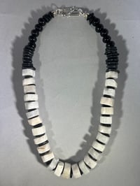 Image 1 of Heavy black & white necklace