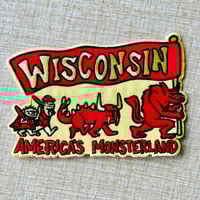Image 4 of AMERICA'S MONSTERLAND Wisconsin Cryptid 5" Embroidered Iron On/Sew On Patch