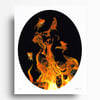 “Golden Flames” Limited Edition Print with Hand-Embellishment