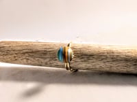 Image 3 of ORANGE, BROWN, AND BLUE ROUND BEAD ADJUSTABLE WIRE WRAP RING (ITEM #2557)