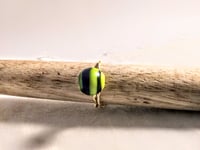 Image 3 of GREEN, BLUE, AND YELLOW ROUND BEAD ADJUSTABLE WIRE WRAP RING (ITEM #2556)