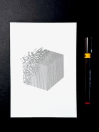 Image 3 of Cube Dissolve (2) — 5x7" pen plot