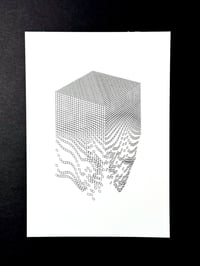 Image 1 of Cube Dissolve — 5x7" pen plot
