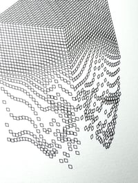 Image 2 of Cube Dissolve — 5x7" pen plot