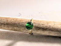 Image 3 of LEAF GREEN ROUND BEAD ADJUSTABLE WIRE WRAP RING (ITEM #2553)