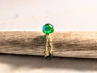 Image 2 of FOREST GREEN ROUND BEAD ADJUSTABLE WIRE WRAP RING (ITEM #2550)