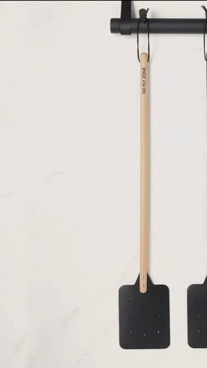 Image of Wood + Leather Fly Swatter