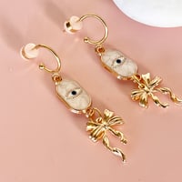 Image 2 of Eye and Bow Half Hoops