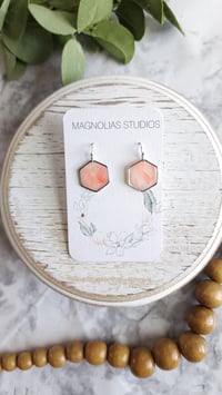 Image 1 of Moonga Stone Hexagon Dangles 