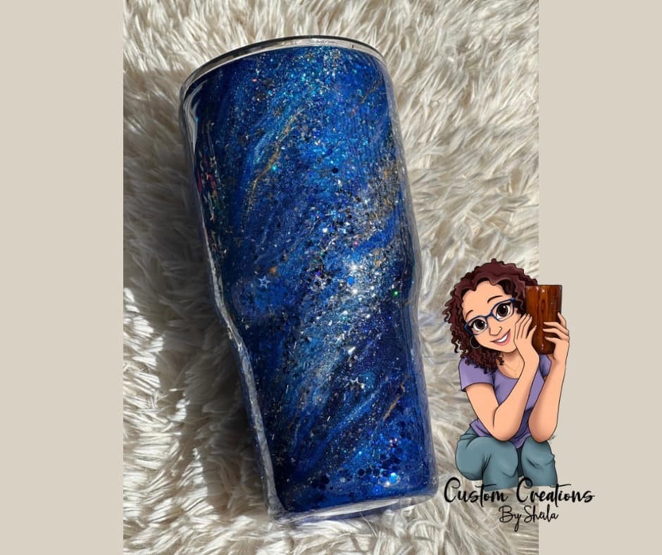 Image of 30 oz Blue Milky Way Tumbler