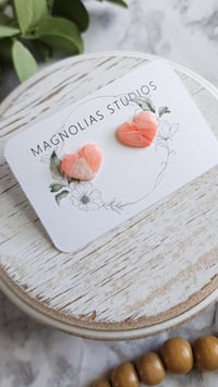 Image 2 of Moonga Stone Heart Studs