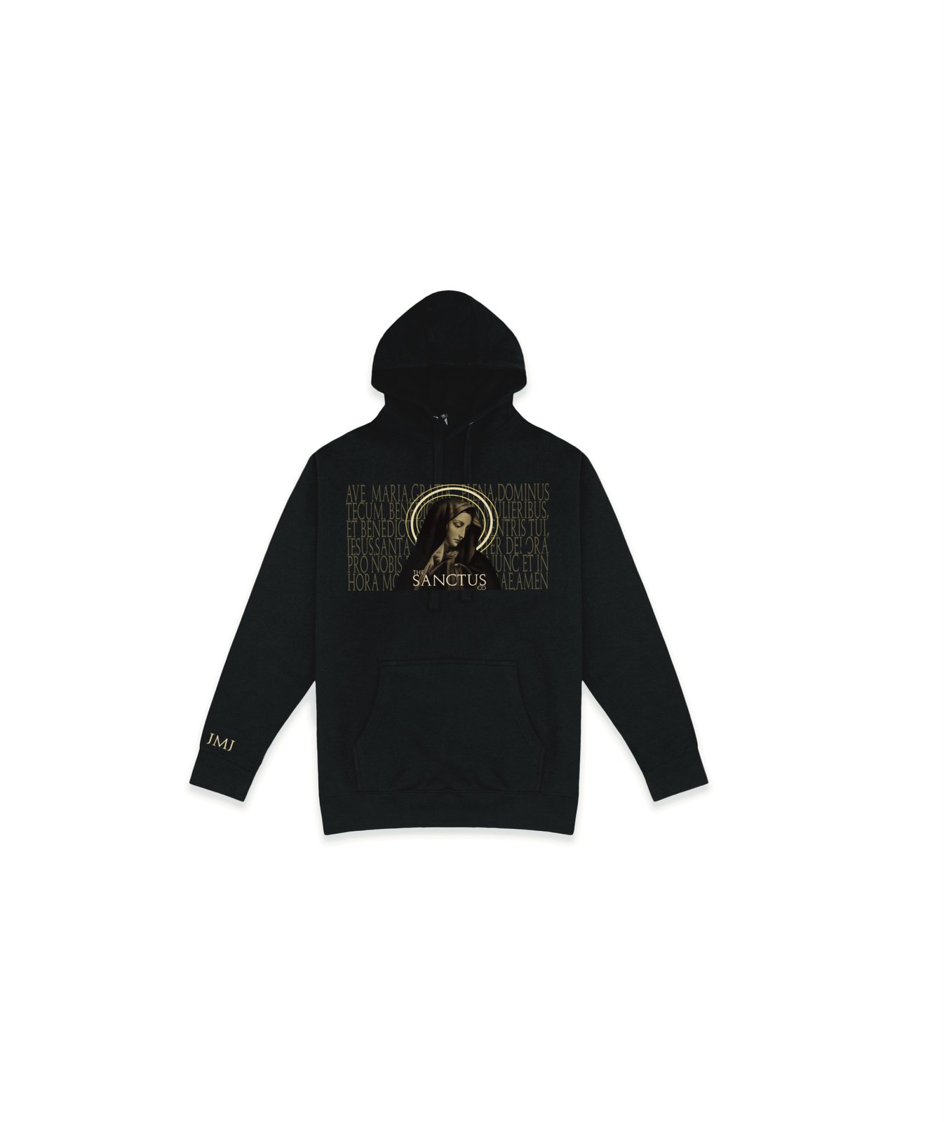 Ave Maria Black Hoodie | Sanctus Company