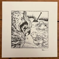 Image 2 of Lieam Vs Owl Original Artwork