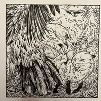Image 1 of Ferret on a Fox vs Vulture Original Art