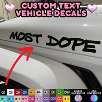 SET OF 2 CUSTOM VEHICLE NAME DECAL STICKERS  