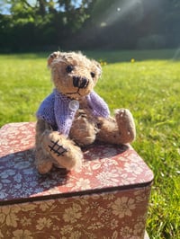 Image 3 of Miniature 7" heavy weighted Artist Bear - mohair - "Ollie"