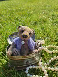 Image 1 of Miniature 7" heavy weighted Artist Bear - mohair - "Ollie"
