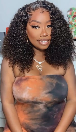 Image of Braided Curly Brown 5x5 Closure Wig in 18”