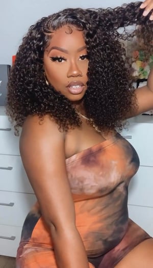 Image of Braided Curly Brown 5x5 Closure Wig in 18”