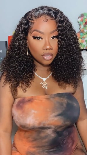 Image of Braided Curly Brown 5x5 Closure Wig in 18”