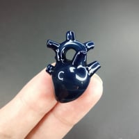 Big blueberry anatomical heart pendant ..