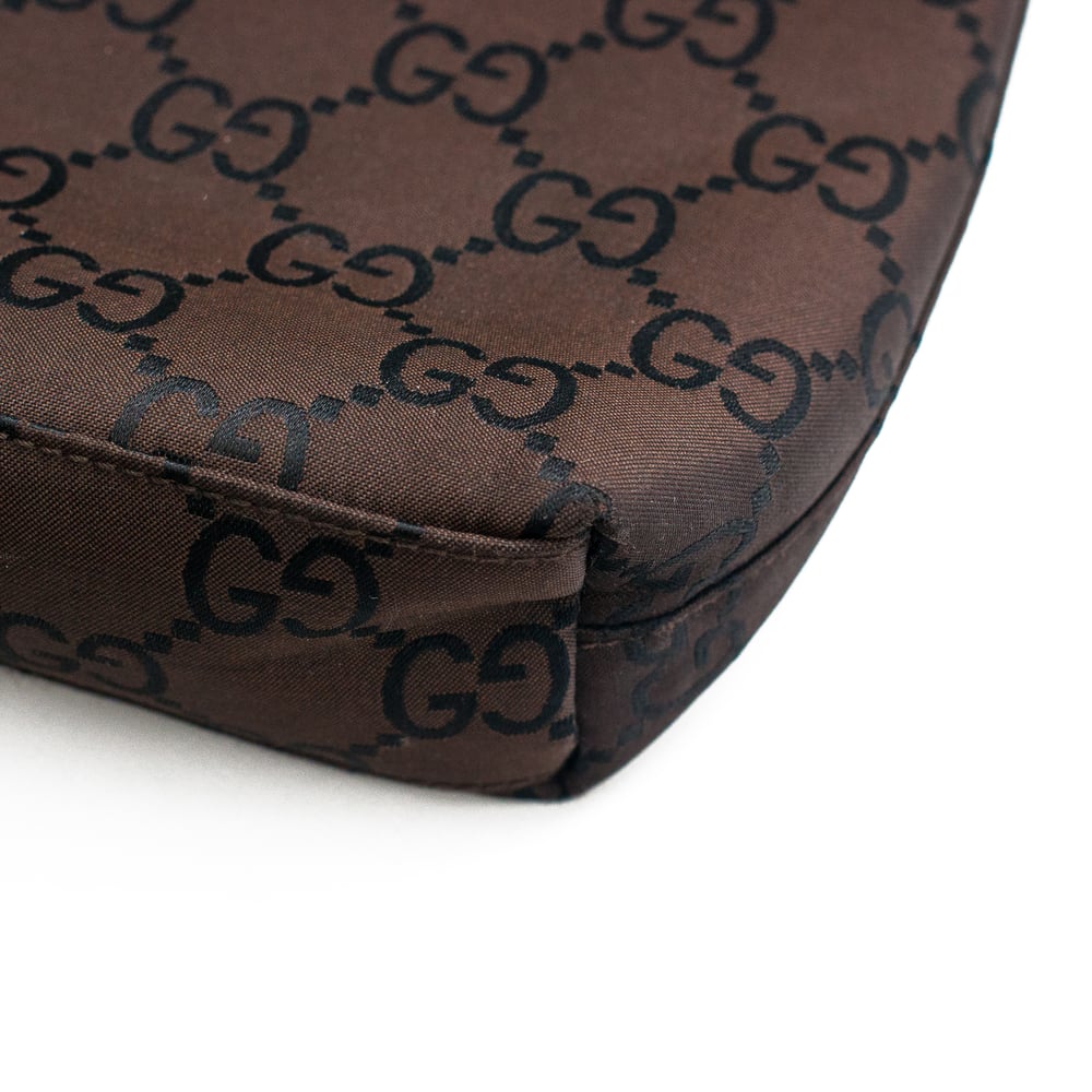 Image of Gucci by Tom Ford 1998 Brown Monogram Shoulder Bag