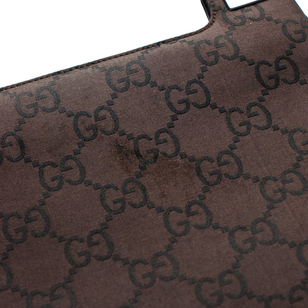 Image of Gucci by Tom Ford 1998 Brown Monogram Shoulder Bag