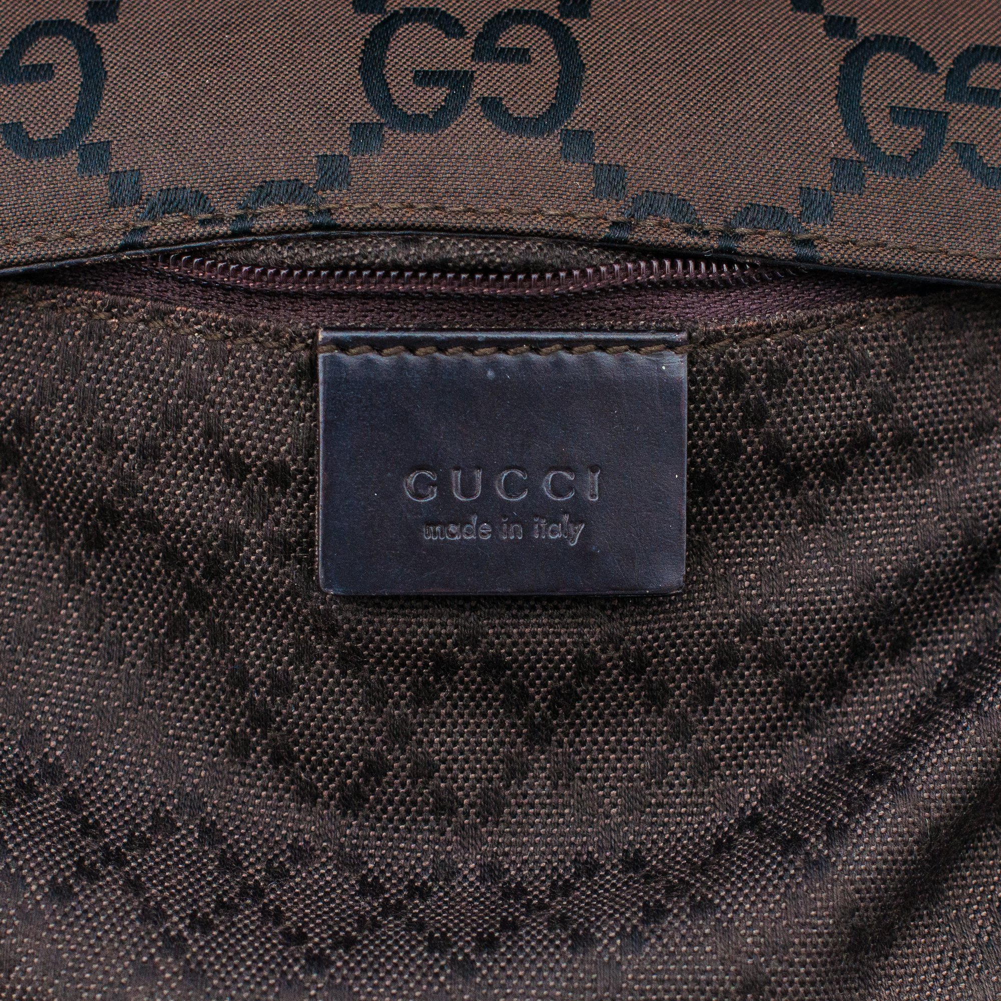 Image of Gucci by Tom Ford 1998 Brown Monogram Shoulder Bag