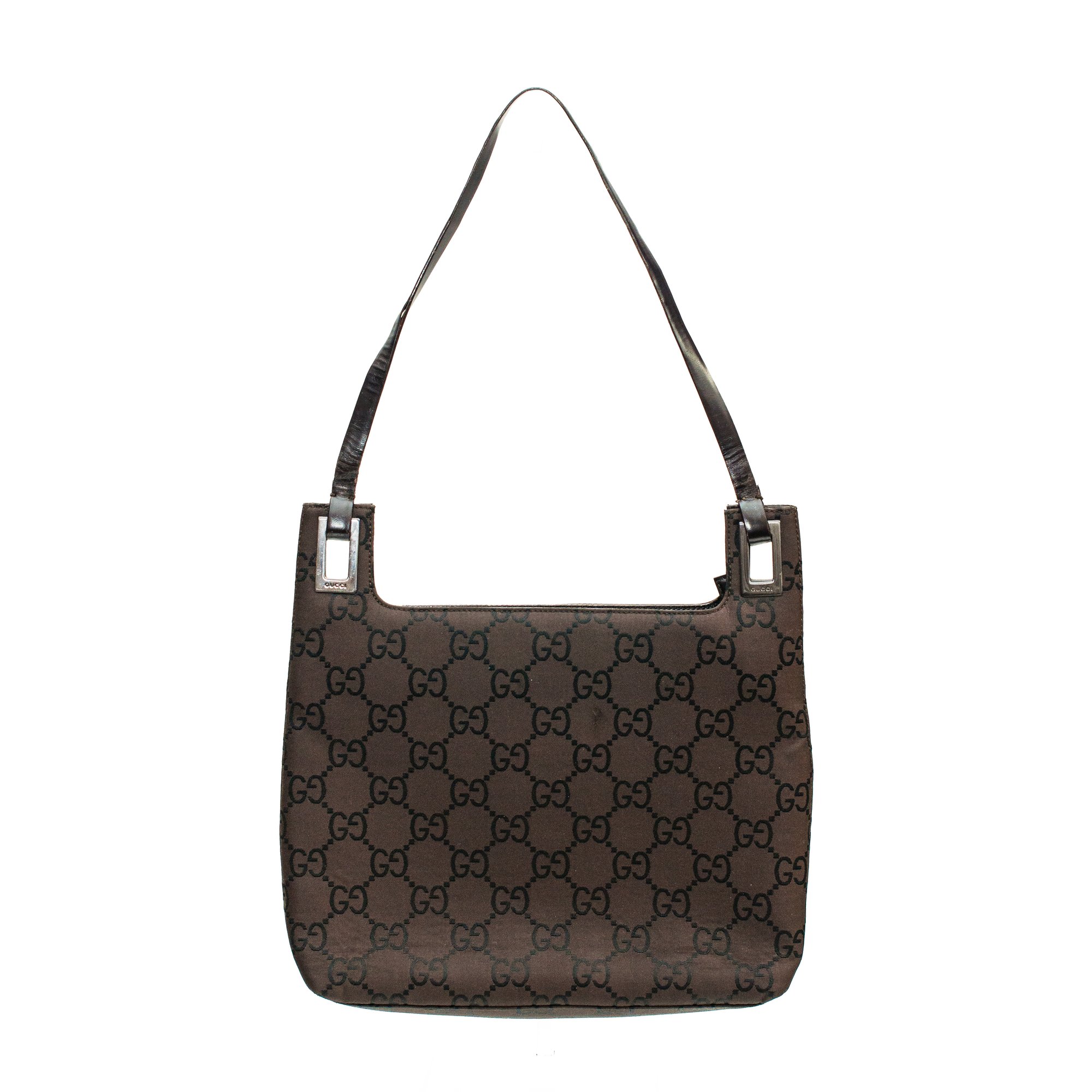 Image of Gucci by Tom Ford 1998 Brown Monogram Shoulder Bag